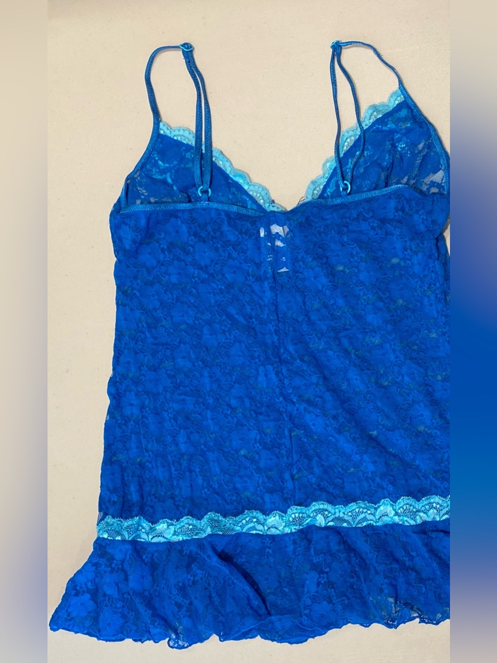 In Bloom Blue Lace Babydoll Set, size L - Picture 5 of 5